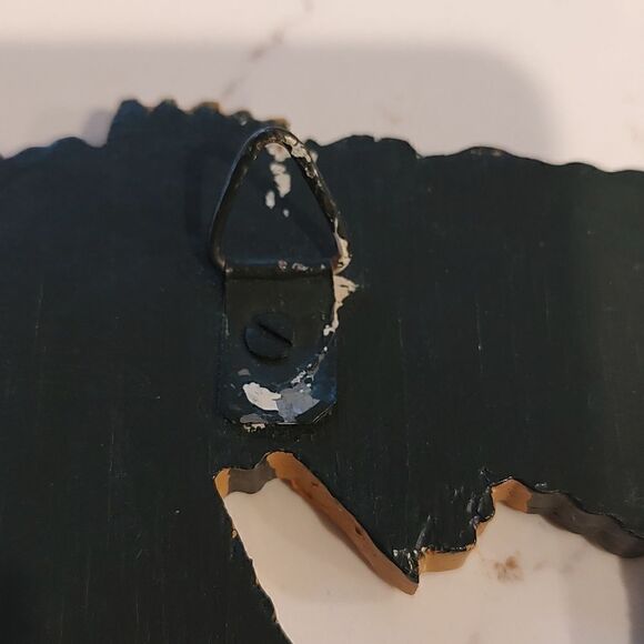 Hand Painted Wooden Nativity Scene Hanging Wreath Vintage - Picture 9 of 10